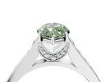 White gold Fancy Green Marquise  Brilliant Cut Diamond Engagement Ring with Pavé Band and Four-Prong Setting_53