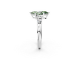 White gold Fancy Green Marquise  Brilliant Cut Diamond Five-Stone Prong Set Engagement Ring with Channel Band_22