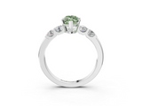 White gold Fancy Green Marquise  Brilliant Cut Diamond Five-Stone Prong Set Engagement Ring with Channel Band_23