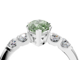 White gold Fancy Green Marquise  Brilliant Cut Diamond Five-Stone Prong Set Engagement Ring with Channel Band_24