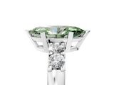 White gold Fancy Green Marquise  Brilliant Cut Diamond Five-Stone Prong Set Engagement Ring with Channel Band_25