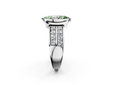 White gold Fancy Green Marquise  Brilliant Diamond Channel Set Wide Band Ring with Bezel Setting_39