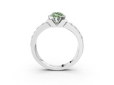 White gold Fancy Green Marquise  Brilliant Diamond Channel Set Wide Band Ring with Bezel Setting_40