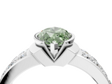 White gold Fancy Green Marquise  Brilliant Diamond Channel Set Wide Band Ring with Bezel Setting_41