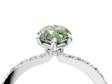 White gold Fancy Green Marquise  Brilliant Pavé Band Solitaire with Four-Prong Setting_62