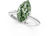 White gold Fancy Green Marquise  Brilliant Solitaire Engagement Ring with Six-Prong Setting and Classic Band_21