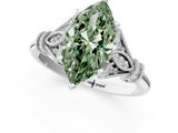 White gold Fancy Green Marquise  Brilliant Solitaire with Pave Band and Four-Prong Setting_21