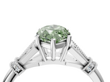 White gold Fancy Green Marquise  Brilliant Solitaire with Pave Band and Four-Prong Setting_24