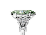 White gold Fancy Green Marquise  Brilliant Solitaire with Pave Band and Four-Prong Setting_25
