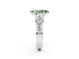 White gold Fancy Green Marquise  Brilliant Solitaire with Side Stones on a Pave Band and Four-Prong Setting_32