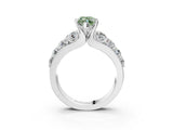 White gold Fancy Green Marquise  Brilliant Solitaire with Side Stones on a Pave Band and Four-Prong Setting_33