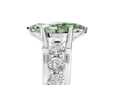 White gold Fancy Green Marquise  Brilliant Solitaire with Side Stones on a Pave Band and Four-Prong Setting_35