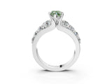 White gold Fancy Green Marquise  Brilliant Solitaire with Side Stones on a Pave Band and Four-Prong Setting_81
