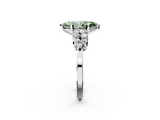 White gold Fancy Green Marquise  Cluster Diamond Engagement Ring with Pavé Band and Four-Prong Setting_43