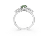 White gold Fancy Green Marquise  Cluster Diamond Engagement Ring with Pavé Band and Four-Prong Setting_44