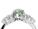 White gold Fancy Green Marquise  Cluster Diamond Engagement Ring with Pavé Band and Four-Prong Setting_54
