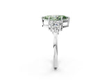 White gold Fancy Green Marquise Cut Brilliant Diamond Cluster Accent Solitaire Ring with Prong Setting_32