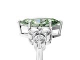 White gold Fancy Green Marquise Cut Brilliant Diamond Cluster Accent Solitaire Ring with Prong Setting_5