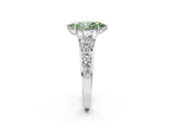 White gold Fancy Green Marquise Cut Brilliant Diamond Pavé Band with Six-Prong Setting_14