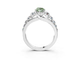 White gold Fancy Green Marquise Cut Brilliant Diamond Pavé Band with Six-Prong Setting_15