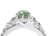 White gold Fancy Green Marquise Cut Brilliant Diamond Pavé Band with Six-Prong Setting_16