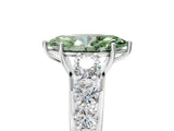 White gold Fancy Green Marquise Cut Brilliant Diamond Pavé Band with Six-Prong Setting_17