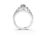 White gold Fancy Green Marquise Cut Brilliant Diamond Pavé Band with Six-Prong Setting_3