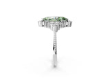White gold Fancy Green Marquise Cut Brilliant Diamond with Cluster Setting on a Beaded Band and Four-Prong Setting_14