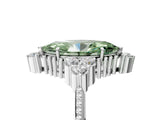White gold Fancy Green Marquise Cut Brilliant Diamond with Cluster Setting on a Beaded Band and Four-Prong Setting_17