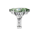 White gold Fancy Green Marquise Cut Brilliant Three-Stone Pave Band with Four-Prong Setting_5