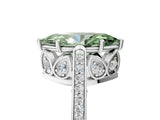 White gold Fancy Green Marquise  Cut Cathedral Pave Diamond Engagement Ring with Six-Prong Setting_30