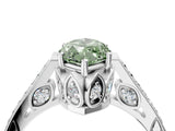 White gold Fancy Green Marquise  Cut Cathedral Pave Diamond Engagement Ring with Six-Prong Setting_36