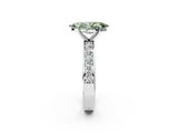 White gold Fancy Green Marquise  Cut Channel Set Diamond Engagement Ring with Four-Prong Setting_313