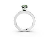 White gold Fancy Green Marquise  Cut Channel Set Diamond Engagement Ring with Four-Prong Setting_314