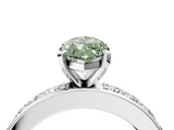 White gold Fancy Green Marquise  Cut Channel Set Diamond Engagement Ring with Four-Prong Setting_319