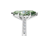 White gold Fancy Green Marquise  Cut Channel Set Solitaire Engagement Ring with Four-Prong Setting_230