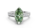 White gold Fancy Green Marquise  Cut Channel Set Solitaire Engagement Ring with Prong Setting_19