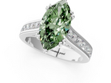 White gold Fancy Green Marquise  Cut Channel Set Solitaire Engagement Ring with Prong Setting_20