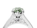 White gold Fancy Green Marquise  Cut Channel Set Solitaire Engagement Ring with Prong Setting_24