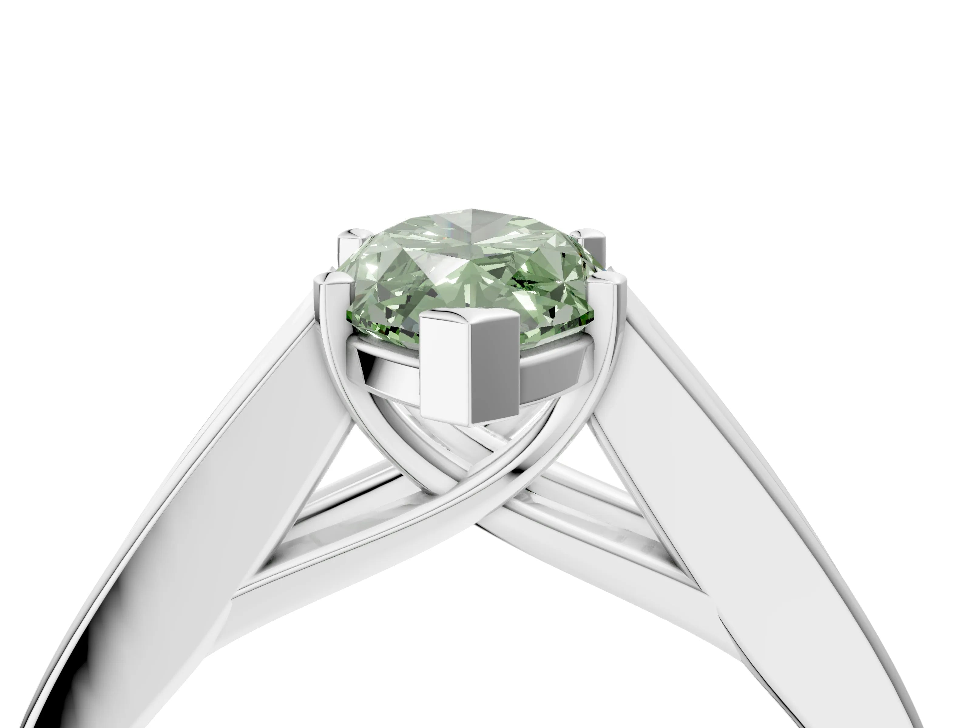 White gold Fancy Green Marquise Cut Cut Channel Set Solitaire Ring with Four-Prong Setting_16