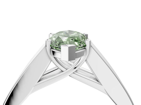 White gold Fancy Green Marquise Cut Cut Channel Set Solitaire Ring with Four-Prong Setting_16