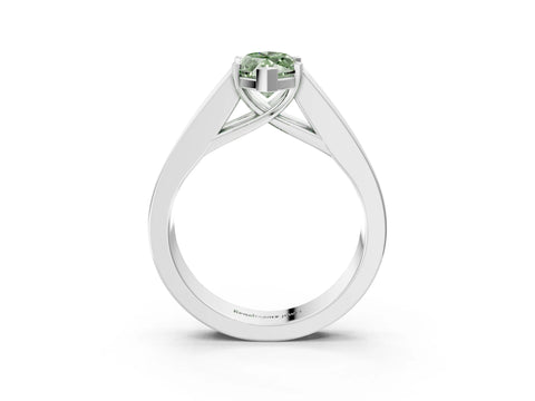 White gold Fancy Green Marquise Cut Cut Channel Set Solitaire Ring with Four-Prong Setting_3