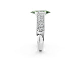 White gold Fancy Green Marquise Cut Cut Diamond Channel Set Pave Band with Tension Prong Setting_2
