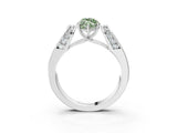 White gold Fancy Green Marquise Cut Cut Diamond Channel Set Solitaire Ring with Four-Prong Setting_86