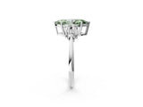 White gold Fancy Green Marquise Cut Cut Diamond Cluster Ring with Solitaire Band and Four-Prong Setting_38