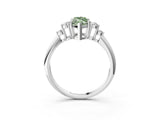 White gold Fancy Green Marquise Cut Cut Diamond Cluster Ring with Solitaire Band and Four-Prong Setting_39
