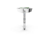 White gold Fancy Green Marquise Cut-Cut Diamond Halo Engagement Ring with Pave Band and Prong Setting_2