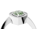 White gold Fancy Green Marquise Cut-Cut Diamond Halo Engagement Ring with Pave Band and Prong Setting_4