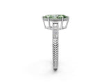 White gold Fancy Green Marquise Cut Cut Diamond Milgrain Pave Band Four-Prong Setting Ring_5