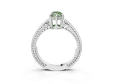 White gold Fancy Green Marquise Cut Cut Diamond Milgrain Pave Band Four-Prong Setting Ring_6